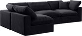 Comfy - 4 Piece Velvet Modular Armless Sectional - Simple Home Plus