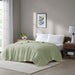Freshspun Basketweave - Cotton Blanket - Green - Simple Home Plus
