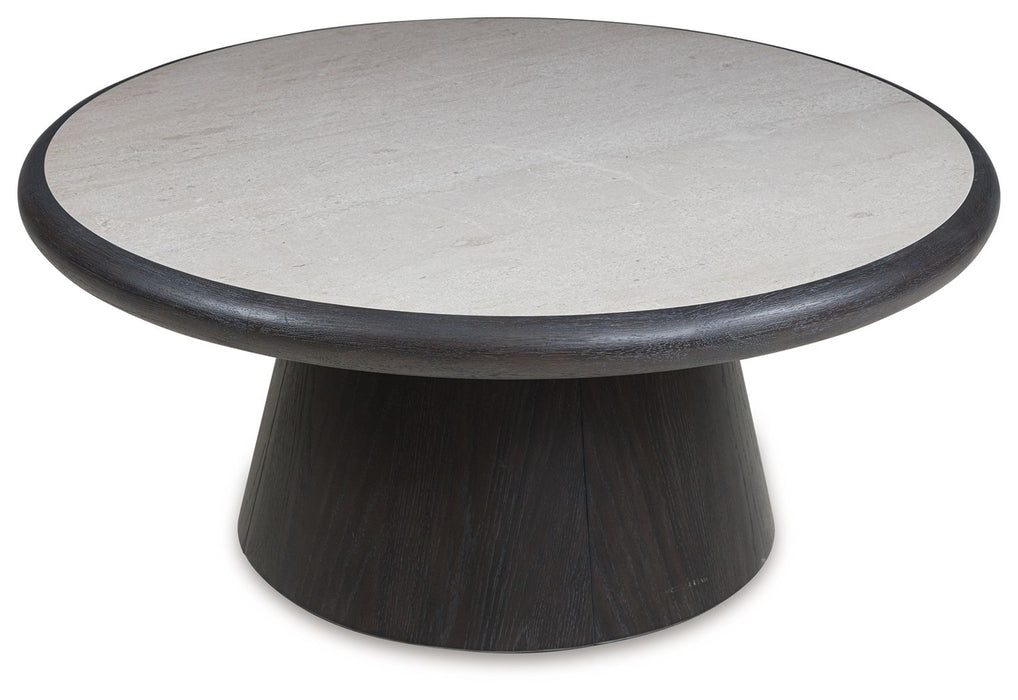 Bracken - French Black - Round Cocktail Table - Simple Home Plus