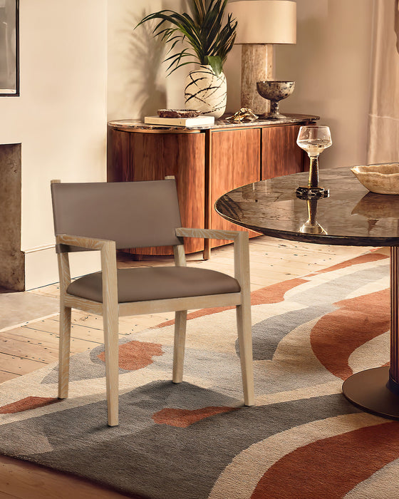 Avon - Vegan Leather Dining Arm Chair - Simple Home Plus