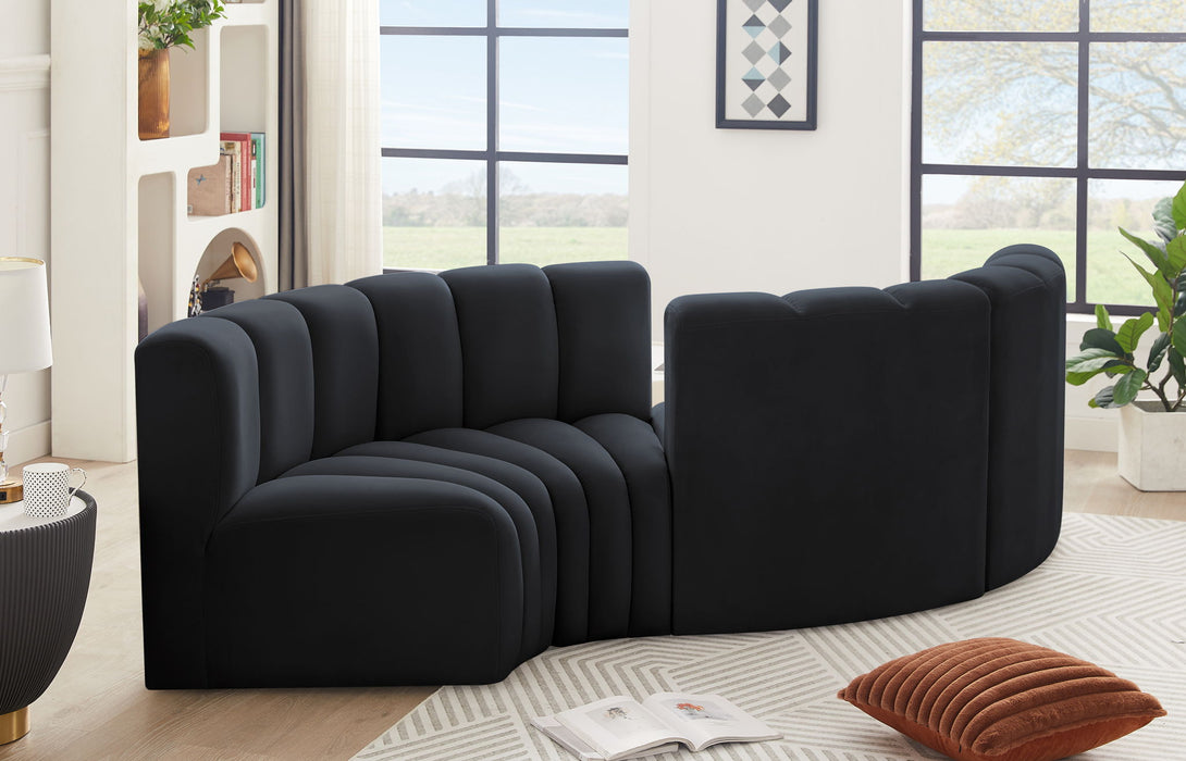 Arc - Velvet 4 Piece Curved Modular Sofa - Simple Home Plus