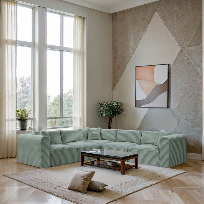 Shaggy - 5 Piece Modular Corner Sectional - Simple Home Plus