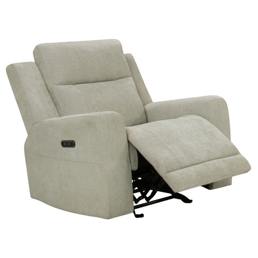 Kennett - Chenille Upholstered Power Recliner Chair - Ivory - Simple Home Plus