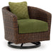 Horizon Hall - Brown / Green - Swivel Lounge With Cushion - Simple Home Plus