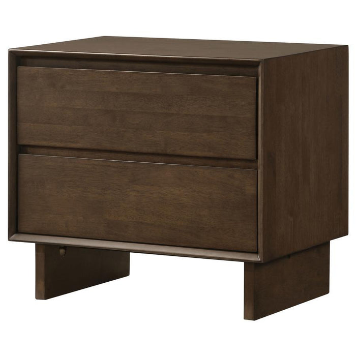 Glenwood - 2-Drawer Nightstand Bedside Table - Warm Brown - Simple Home Plus