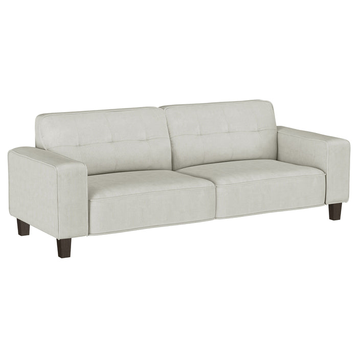 Deerhurst - Upholstered Track Arm Tufted Sofa - Greige - Simple Home Plus