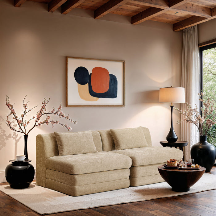 Stellar - 2 Piece 76" Upholstered Modular Armless Loveseat - Simple Home Plus