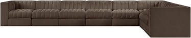 Rummi - Velvet Performance Fabric Upholstered 8 Piece Modular Sectional (With 3 Corner Chairs) - Simple Home Plus