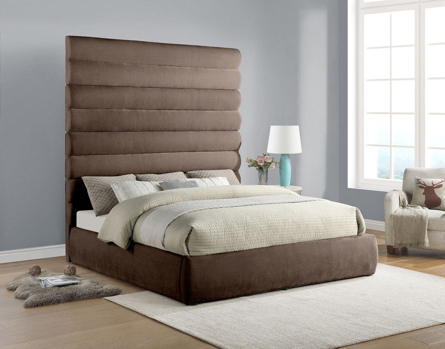 Adam - Chenille Fabric Bed With 89" Headboard - Simple Home Plus
