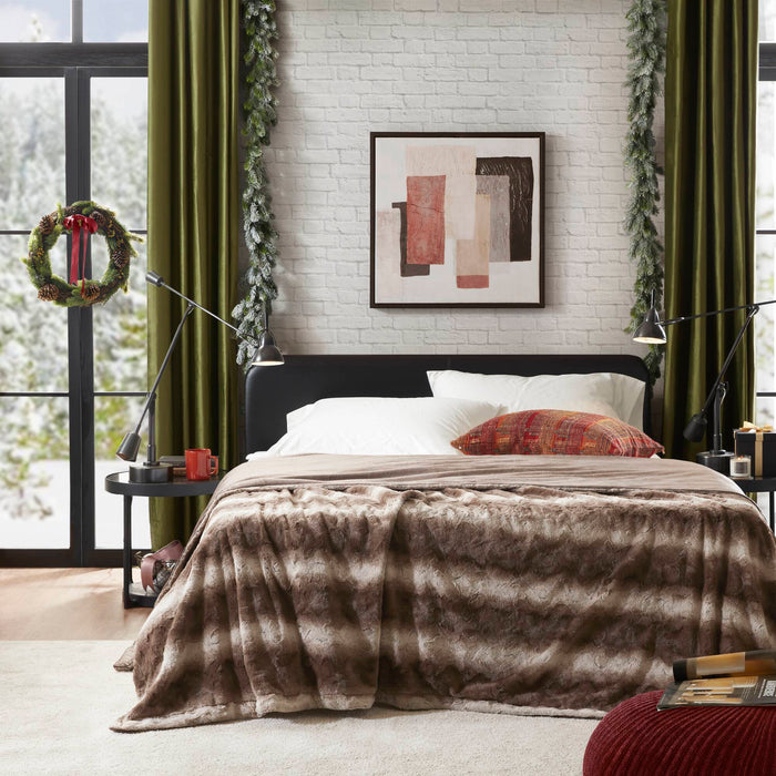 Zuri - 90" x 90" Blanket - Brown - Simple Home Plus