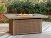 Laguna Heights - Rectangular Fire Pit Table - Beige - Simple Home Plus