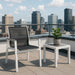 Nizuc - Outdoor Patio Dining Arm Chair With White Frame And Gray Arms (Set of 2) - Simple Home Plus