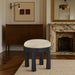 Larea - Linen Textured Fabric Ottoman - Black Base - Simple Home Plus