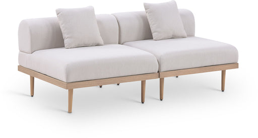 Laguna - 2 Piece Resilient Water Resistant Fabric 71" Outdoor Patio Armless Modular Loveseat - Simple Home Plus