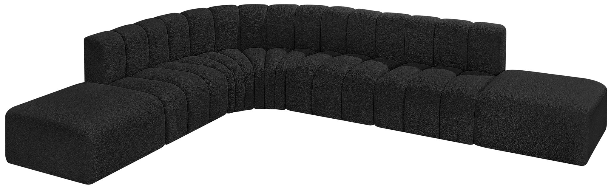 Arc - Boucle Fabric 7 Piece Corner Modular Sofa - Simple Home Plus