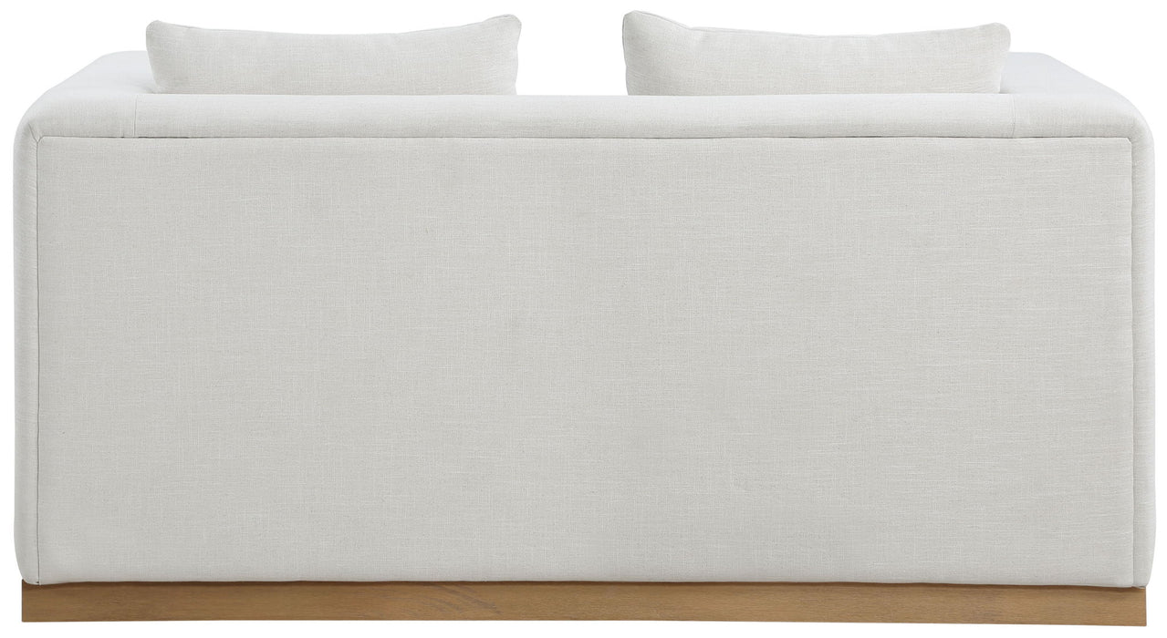 Alfie - Linen Textured Fabic Loveseat - Simple Home Plus