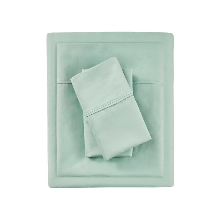 1000 Thread Count - Queen HeiQ Smart Temperature Blend 4 Piece Sheet Set - Seafoam - Simple Home Plus