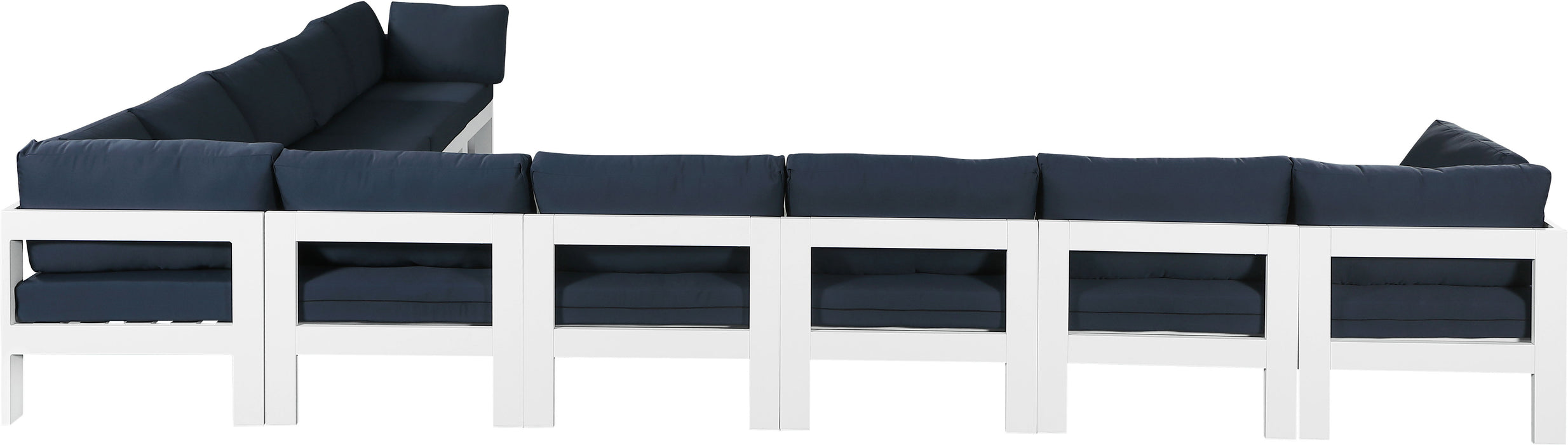 Nizuc - Outdoor Patio 10 Piece Modular Sectional With White Frame - Simple Home Plus