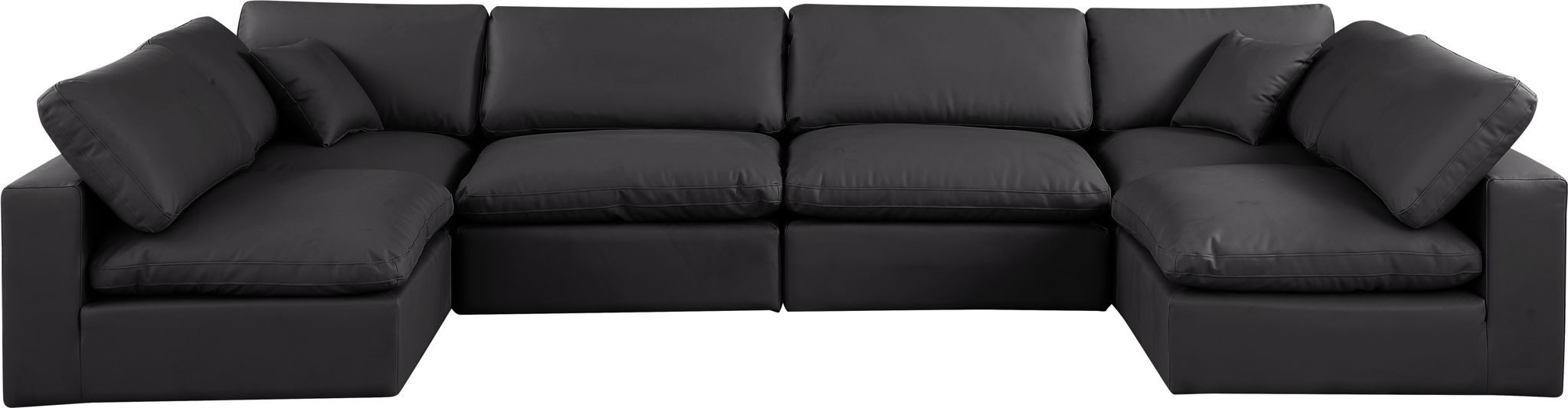 Comfy - 6 Piece Faux Leather Modular Armless Sectional - Simple Home Plus