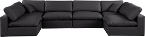 Comfy - 6 Piece Faux Leather Modular Armless Sectional - Simple Home Plus