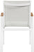 Nizuc - Outdoor Patio Dining Arm Chair With White Frame And Natural Arms (Set of 2) - Simple Home Plus