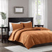 Harper - 3 Piece Velvet Quilt Set Full - Orange - Simple Home Plus