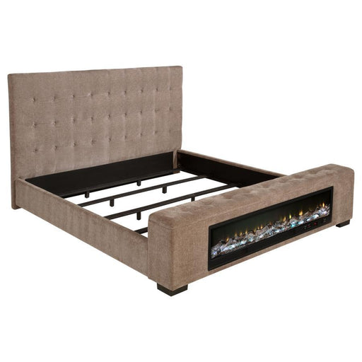 Senna - Upholstered Audio Flame Visualizer Bed - Simple Home Plus