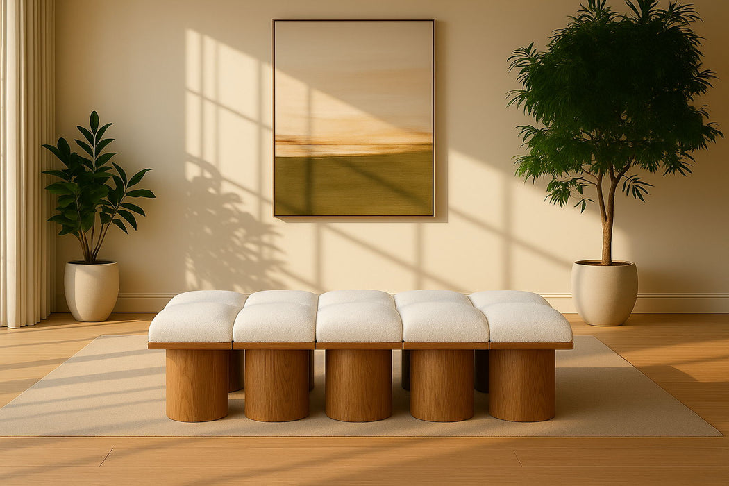 Pavilion - 10 Piece Modular Bench With Brown Base - Simple Home Plus