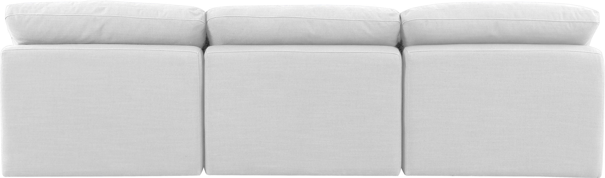 Indulge - Linen 3 Piece Modular Armless Sofa - White - Simple Home Plus