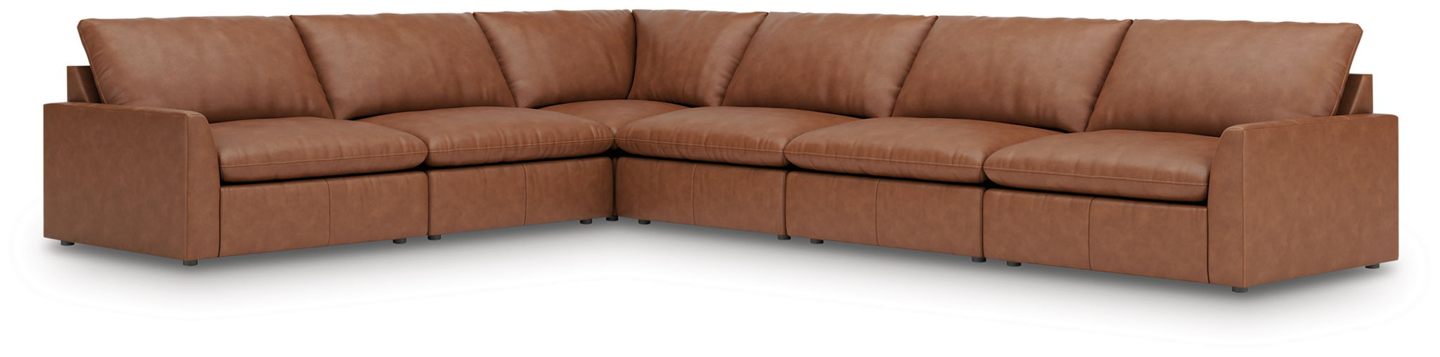 Whitehaven - 6-Piece Sectional With 3 Armless Chairs - Caramel - Simple Home Plus