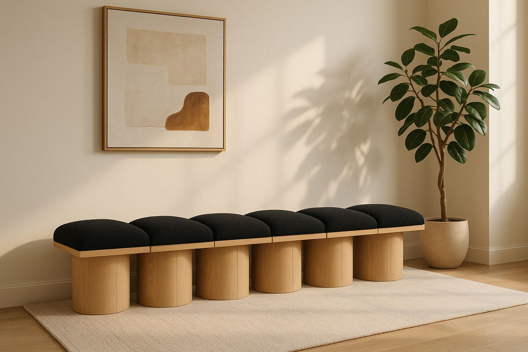 Pavilion - 6 Piece Modular Bench With Natural Base - Simple Home Plus