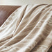 Alberta - Cotton Blend Blanket - Ivory Stripe - Simple Home Plus