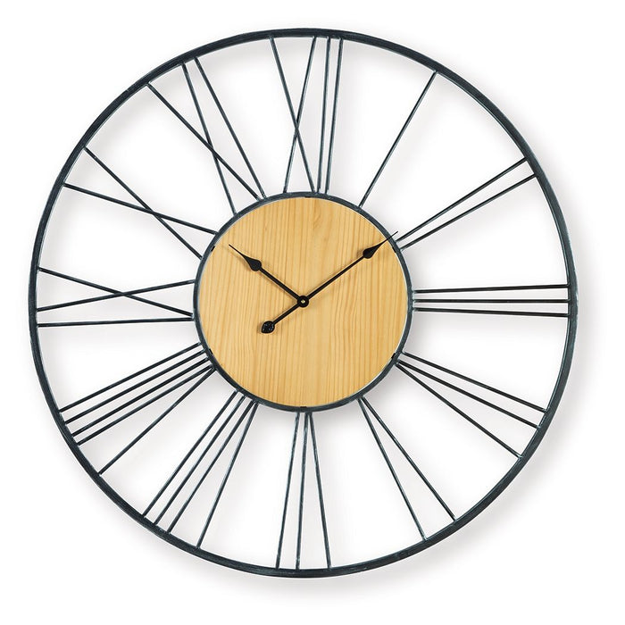 Brockett - Wall Clock - Black / Natural - Simple Home Plus