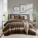 Boulder Stripe - Twin/Twin Long Pieced Comforter Set - Brown - Simple Home Plus