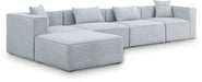 Cube - Linen 5 Piece Modular Sectional With Chaise - Simple Home Plus