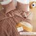 Kyla - Twin/Twin Long Double Diamond Quilted Teddy Comforter Set - Brown - Simple Home Plus