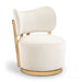 Elara - Velvet Upholstered Swivel Accent Chair - Stained Natural - Simple Home Plus