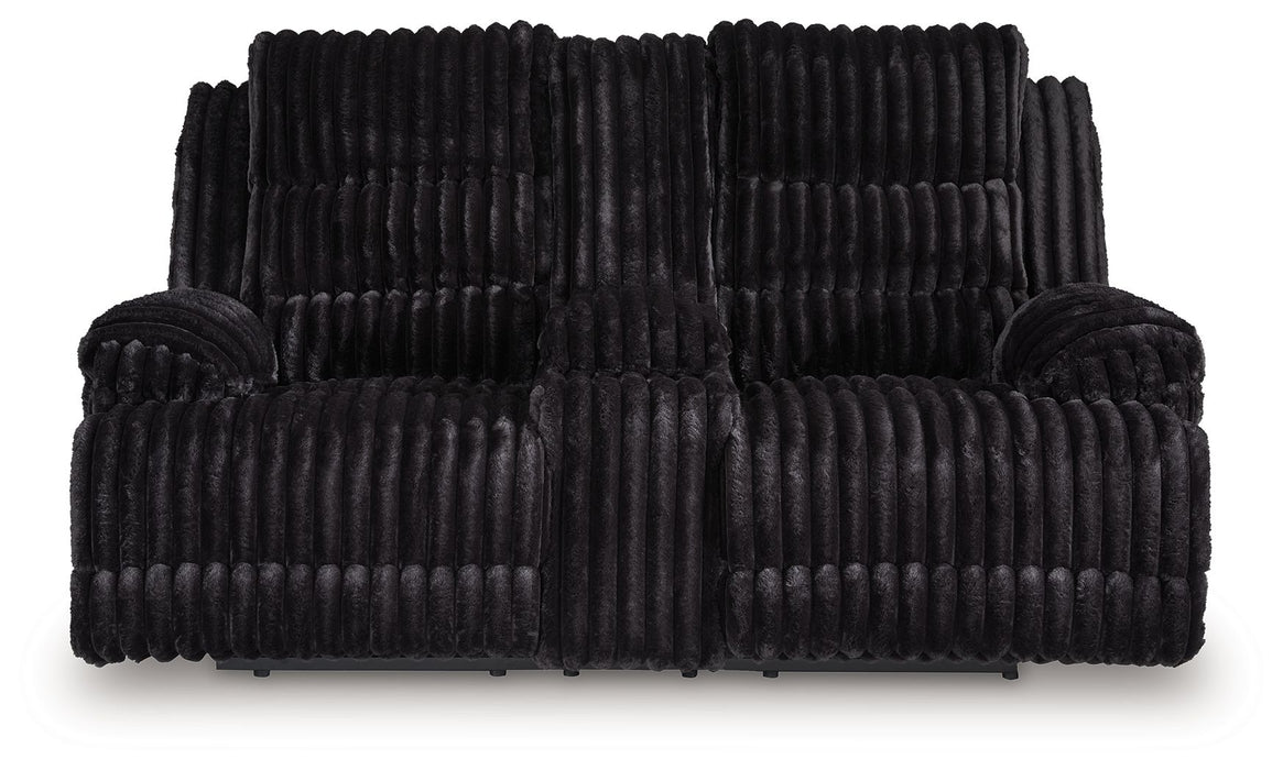 Rhine Falls - Onyx - Double Reclining Power Loveseat With Console - Simple Home Plus