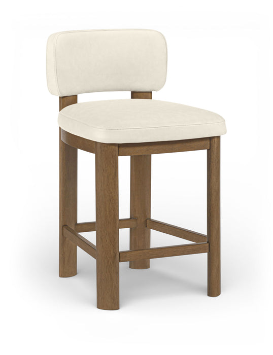 Paloma - Faux Leather Upholstered Counter Stool (Set of 2) - Brown Frame - Simple Home Plus