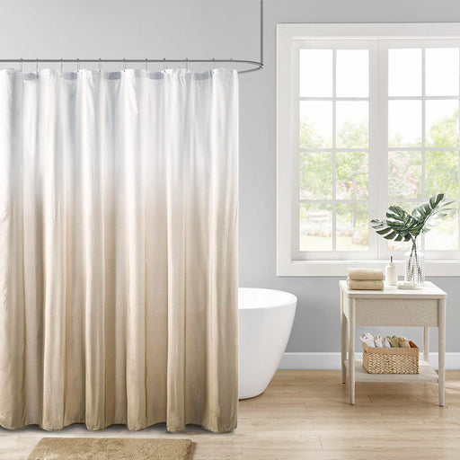 Ara - Ombre Printed Shower Curtain - Taupe - Simple Home Plus