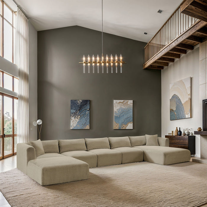 Shaggy - 6 Piece Modular Sectional With Chaise And Ottoman - Simple Home Plus