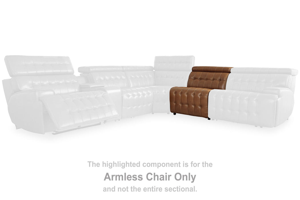 Temmpton - Armless Chair / Manual Headrest - Chocolate - Simple Home Plus