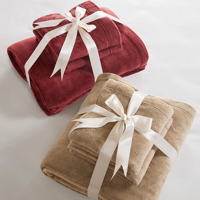 Soloft Plush - 4 Piece King Micro Plush Sheet Set - Burgundy - Simple Home Plus