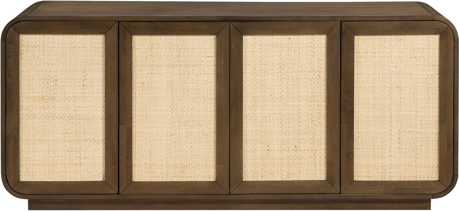Windsor - Solid Wood And Brown Cane Sideboard / Buffet - Brown - Simple Home Plus