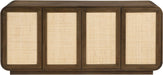 Windsor - Solid Wood And Brown Cane Sideboard / Buffet - Brown - Simple Home Plus
