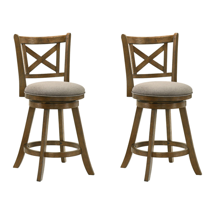 Kodi - Modern Farmhouse Swivel Wood Counter Height Kitchen Bar Stool - Simple Home Plus