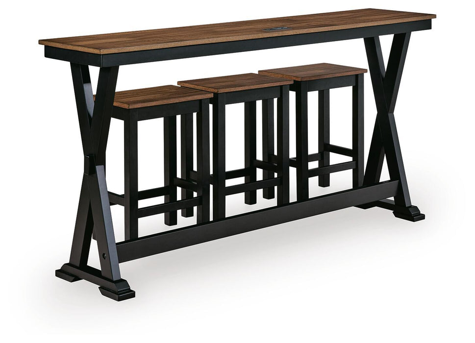 Wildenauer - Rectangular Dining Room Counter Table Set (Set of 4) - Brown / Black - Simple Home Plus