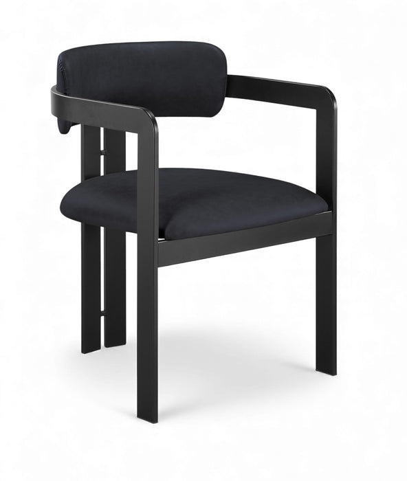 Aurum - Vegan Leather Upholstered Dining Chair With Graphite Black Base (Set of 2) - Simple Home Plus