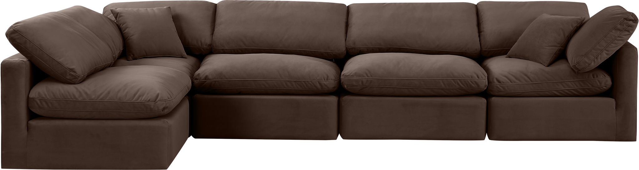 Indulge - Velvet 5 Piece Modular Sectional - Simple Home Plus