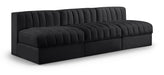 Rummi - Velvet Performance Fabric Upholstered 3 Piece Modular Armless Sofa - Simple Home Plus